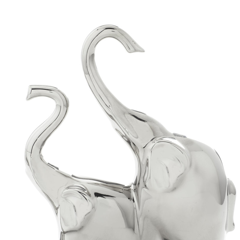 Ceramic Elephant Decorative Silver Sculpture