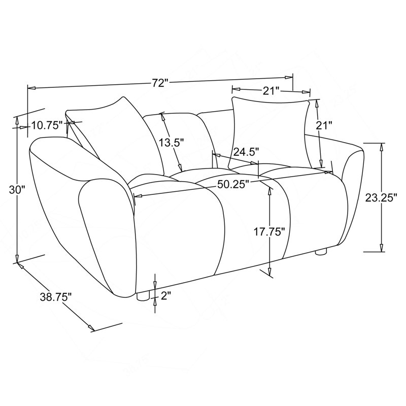 Tampa Greige 2-piece Sofa Set