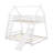 Twin Over Queen House Bunk Bed With Climbing Nets And Climbing Ramp-1497566356