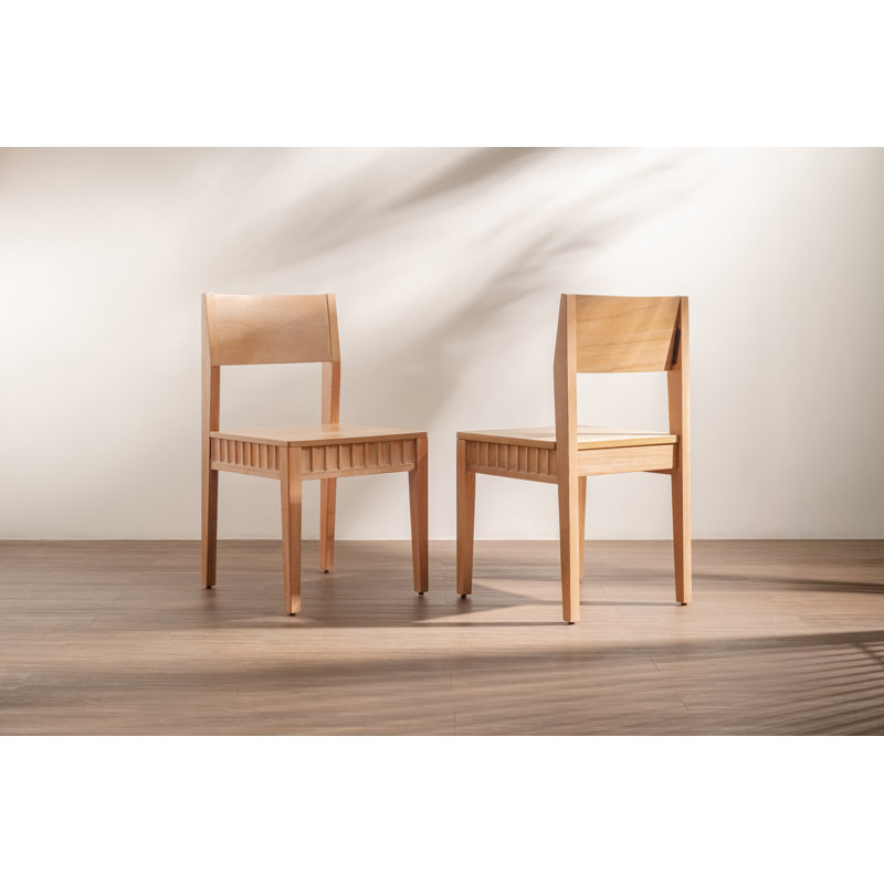 Mira - Scalloped Dining Chair Set, Brown
