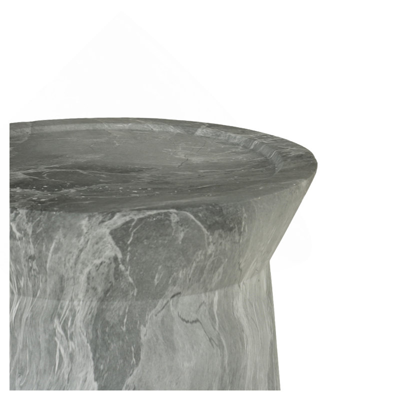 Tables de bout d'extérieur en ciment pour patio, table d'appoint de jardin en faux terrazzo, petite table d'appoint ronde moderne pour l'extérieur, tabouret de jardin en souche d'arbre pour l'intérieur et l'extérieur
