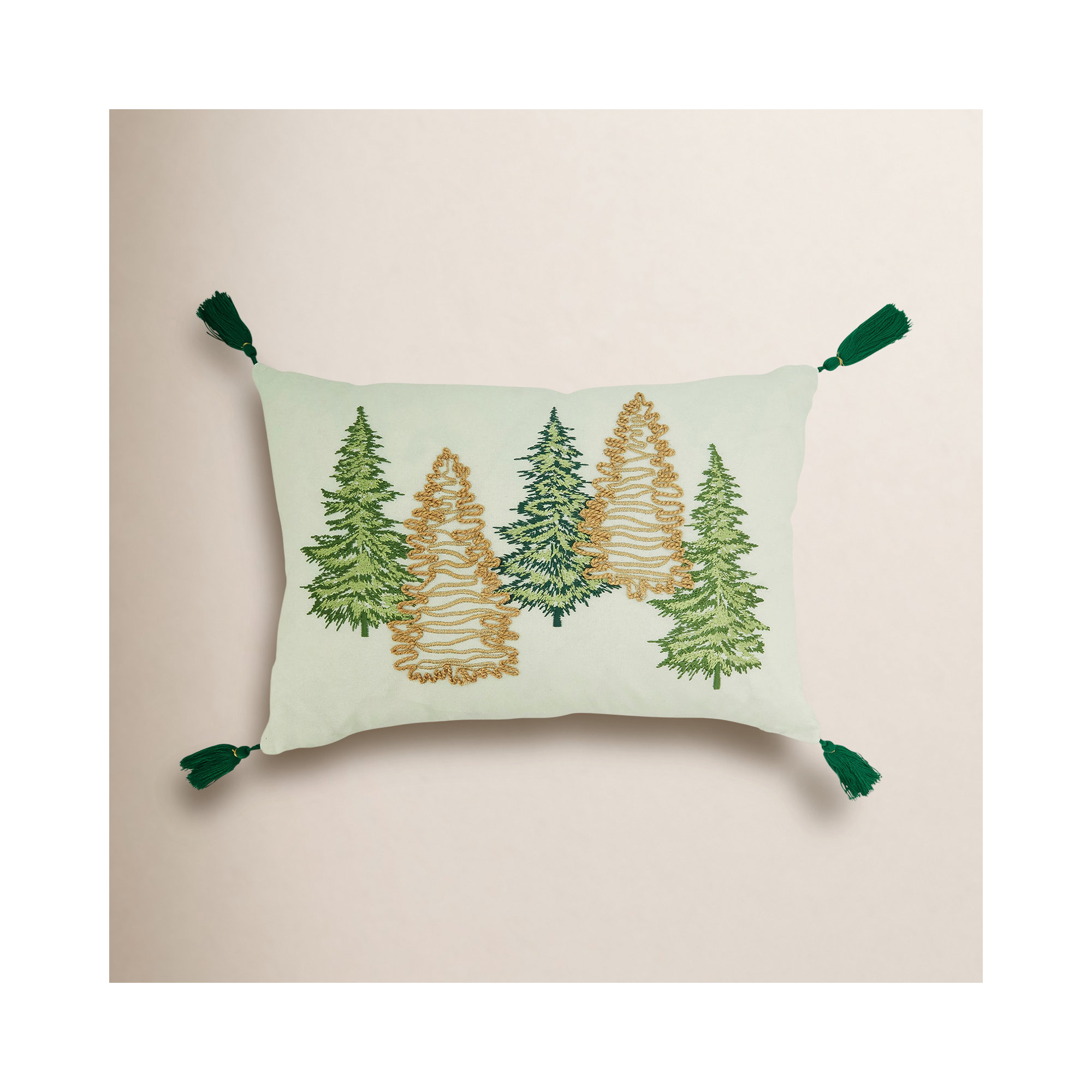 Merry Martinique Collection Tassels Cotton Throw Pillow, Down