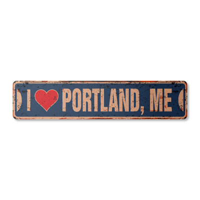 Portland Me Street Sign Heavy Duty Plastic 4" X 18"
