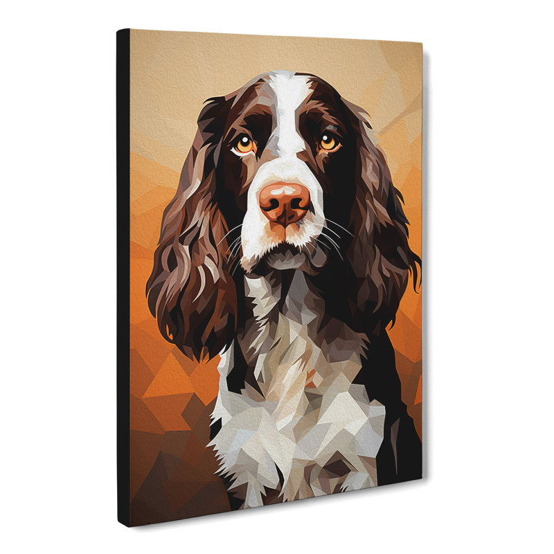 English Springer Spaniel Geometric No.3 - Print, 76cm H x 50cm W x 3cm D