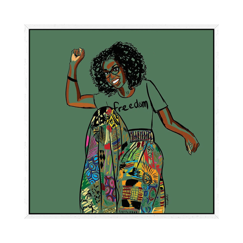 Freedom by NoelleRx - Print on Canvas, 45.72 cm H x 45.72 cm W, White Framed