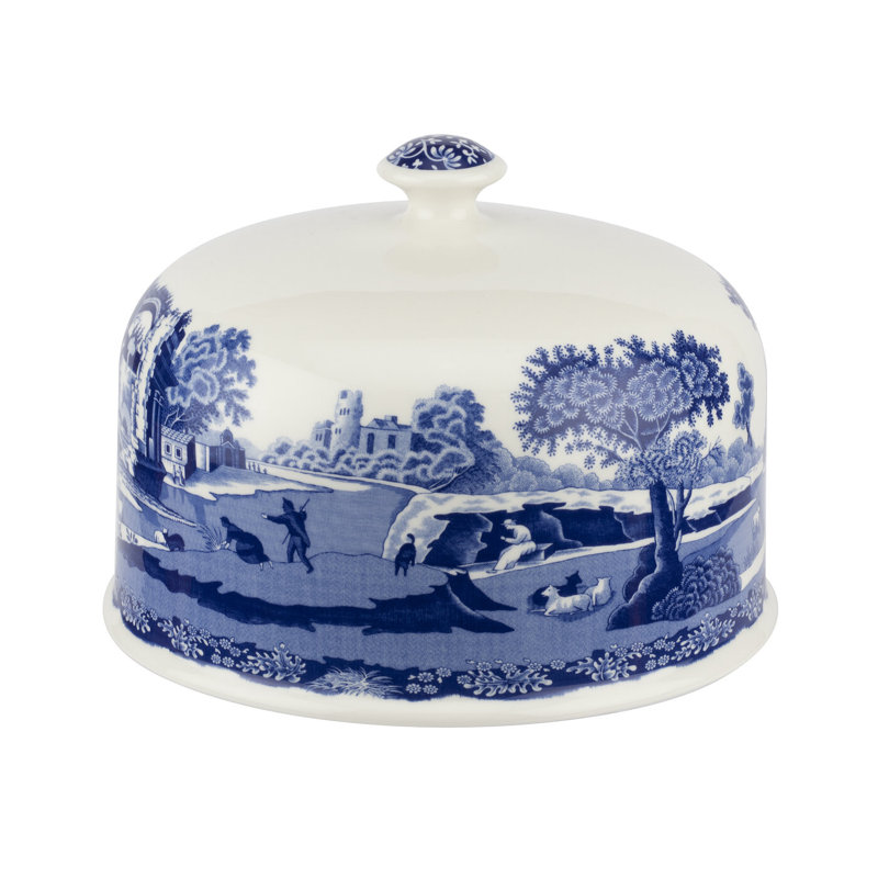 Plat de service 2 pièces Spode Blue Italian avec dôme