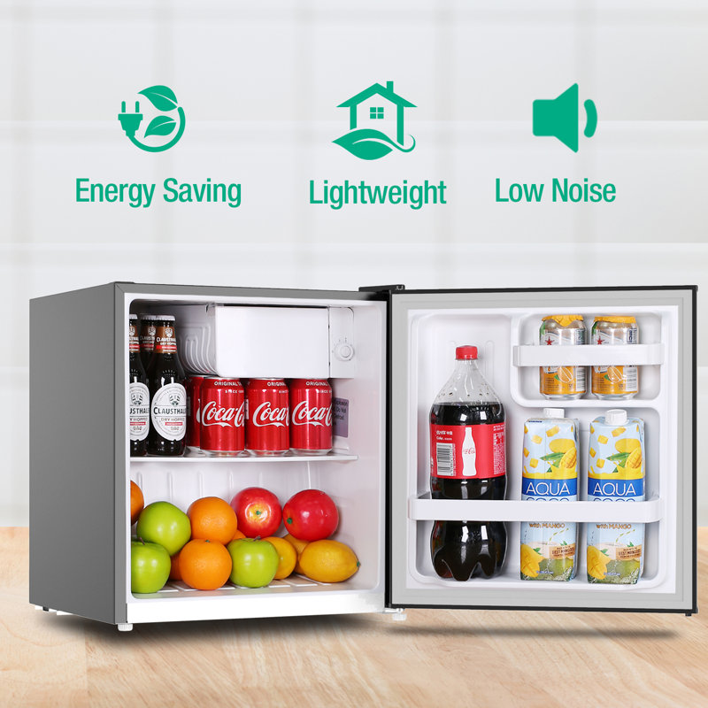 Compact Black 1.7 Cu.Ft Mini Refrigerator with Glass Shelf