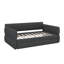 Grand lit plateforme tapissier en tissu avec lit gigogne escamotable-1735338772
