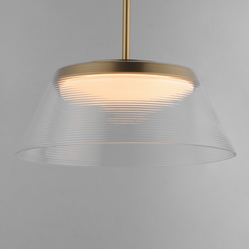 Jensen-Single Pendant, Satin Brass, White