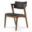 Chaise d'appoint en cuir végétalien noir Breauna