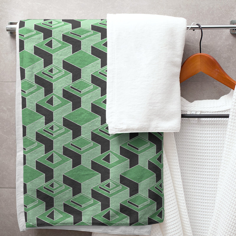 Jordao Bath Towel, Emerald Green/Black