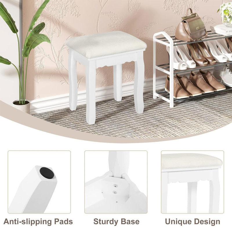 Solid + Manufactured Wood Accent Stool