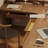 Light chestnut color L-Shaped Solid Wood Writing desk with drawers desk-1978638340-1978638346