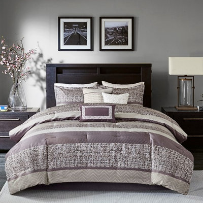 Édredon pour lit très grand 7 pièces - mauve, édredon mauve de luxe