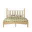 Lit plateforme double en bois avec tête de lit gourde et support en lattes de bois