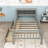 Twin Wooden Platform Bed with Headboard Storage, Safety Guardrails and Drawers-1458193648