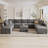 Kandle Modular Upholstered Velvet Chaise Sectional Sofa-948274225