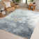 Hyacinthie Modern Blue Abstract Machine Washable Area Rug with Non-Slip Backing for High Traffic Area, Living Room, Bed Room, Kitchen, Hallway Runner, Entryway Rug