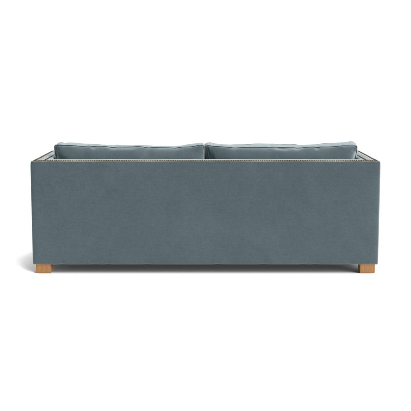 Keaton With Nails 84 Sofa, Antique Brass, Performance Velvet - Harbor, Natural
