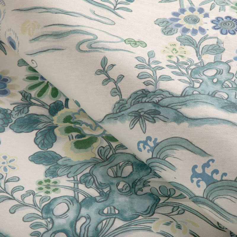 Sakura Print, Blue/Green/Ivory
