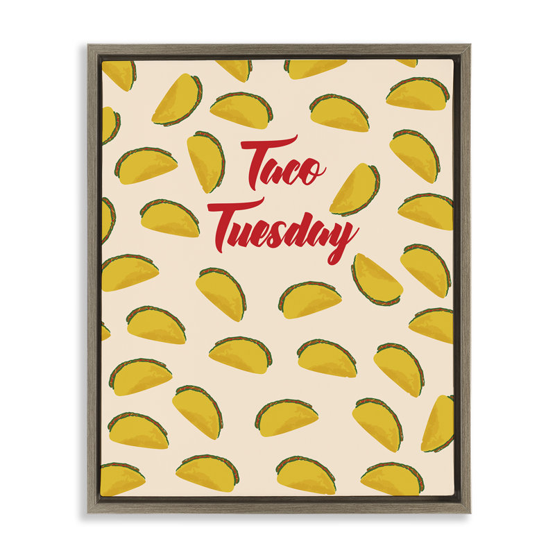Art mural sur toile Taco, H 31 po x l 25 po, Cadre flottant orme Montalcino