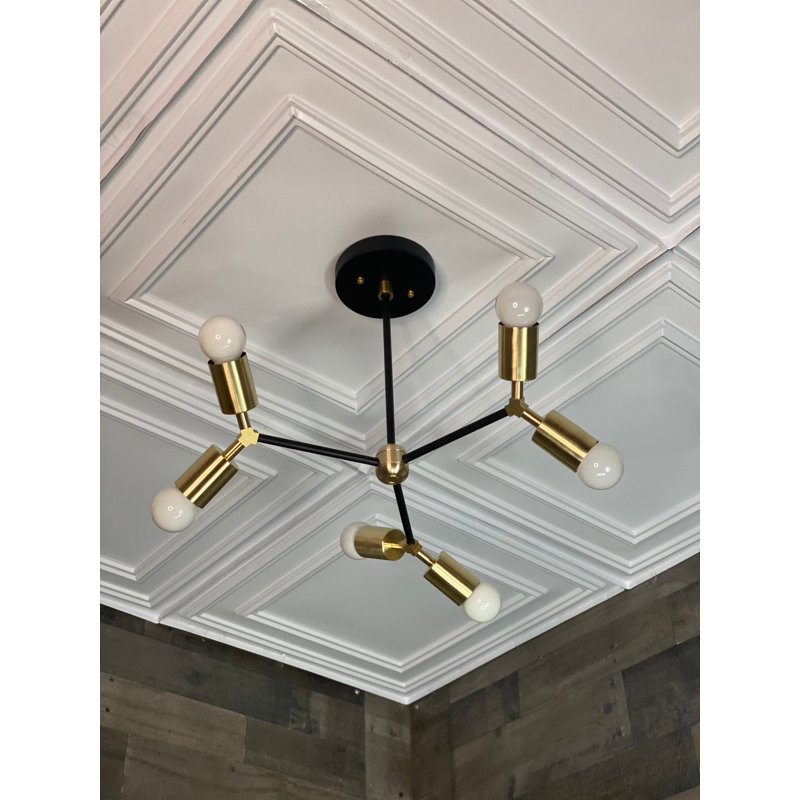 Lustre géométrique moderne Stess, Laiton noir
