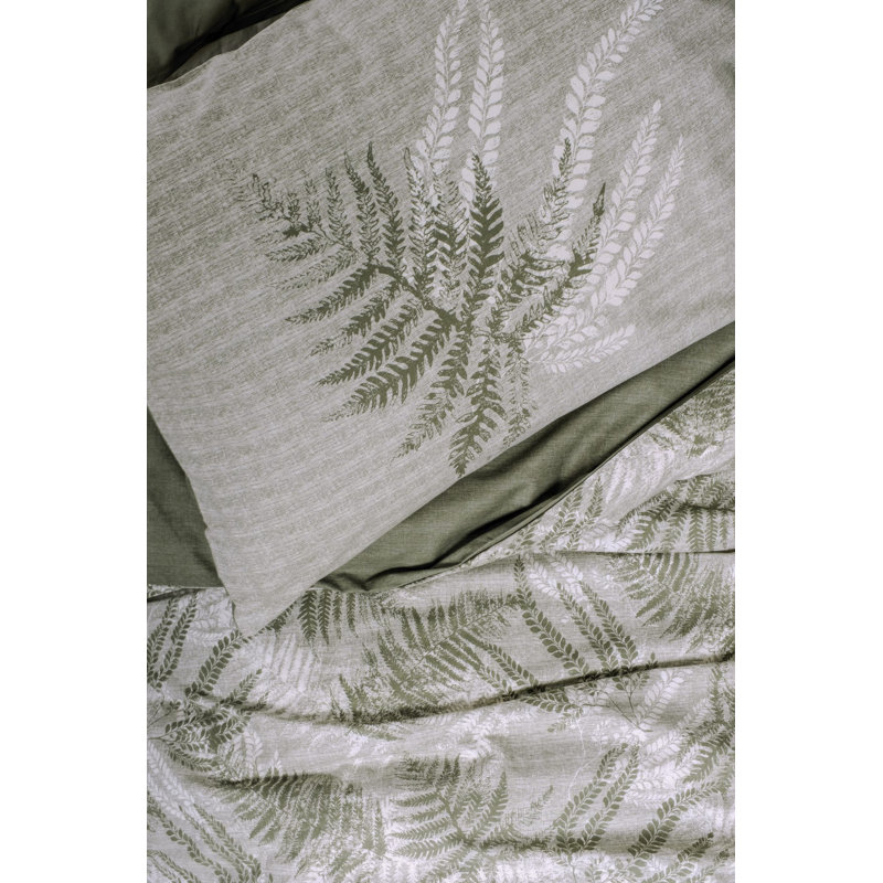 Premium Ranforce Single Quilt Cover Set, Khaki, 55.1 x 78.7 inches | 100% Cotton, 145 Thread Count, Machine Washable | Includes 1 Pillowcase (23.6 x 23.6 inches) with Envelope Closure, Stylish and Comfortable Bedding
