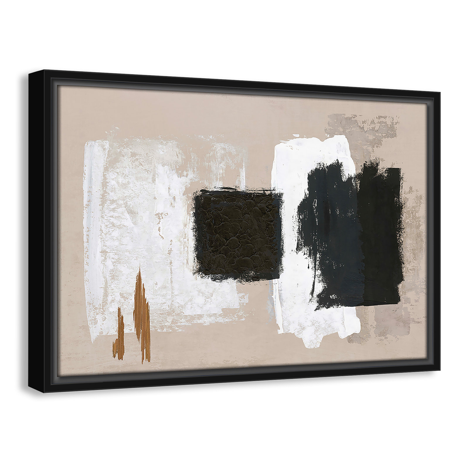 Imone "Golden Slate" Painting, 13.5" H x 19.5" W, Black