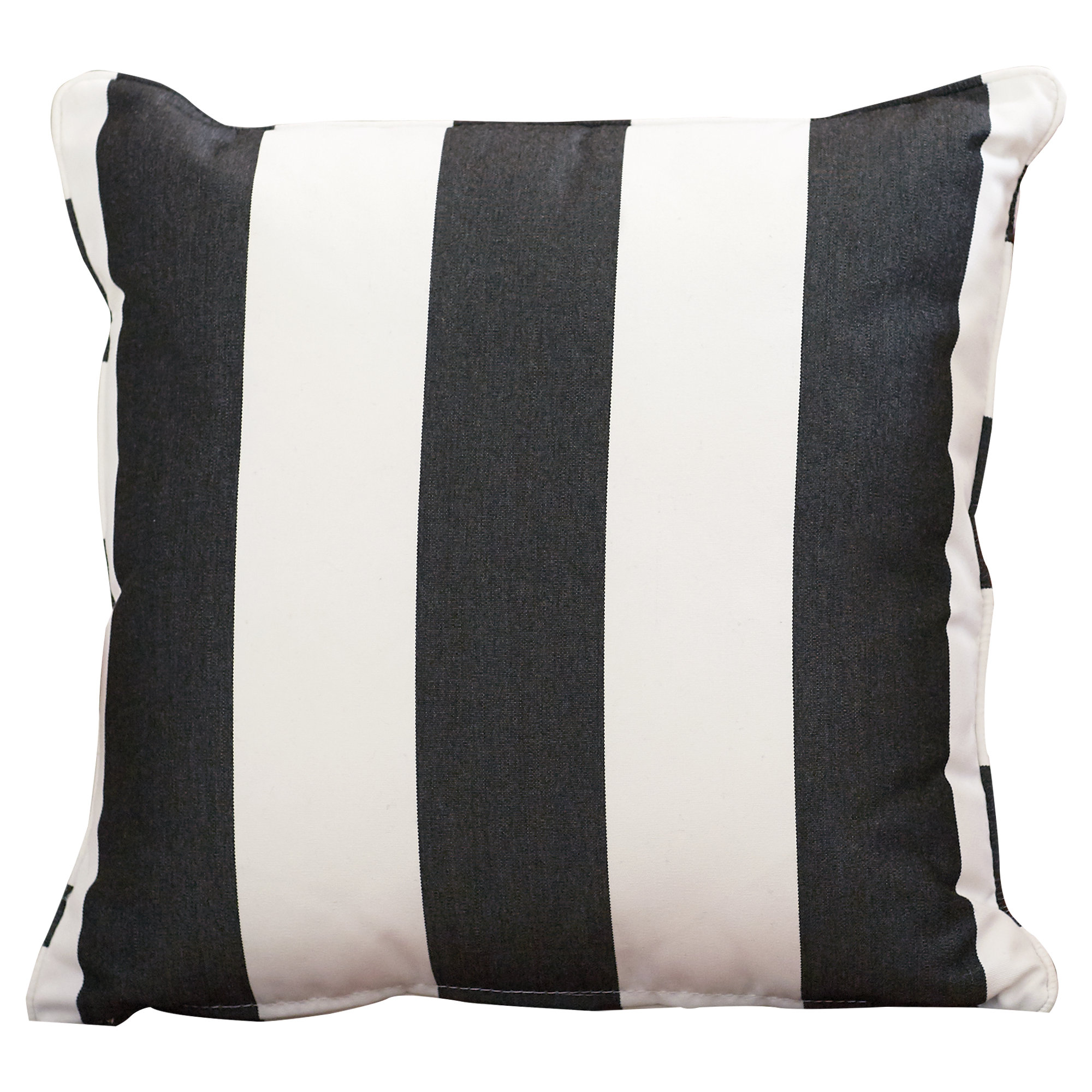 Striped Sunbrella® Indoor/Outdoor Throw Pillow, Cabana Classic Black Stripe Sunbrella®, 22", 22"