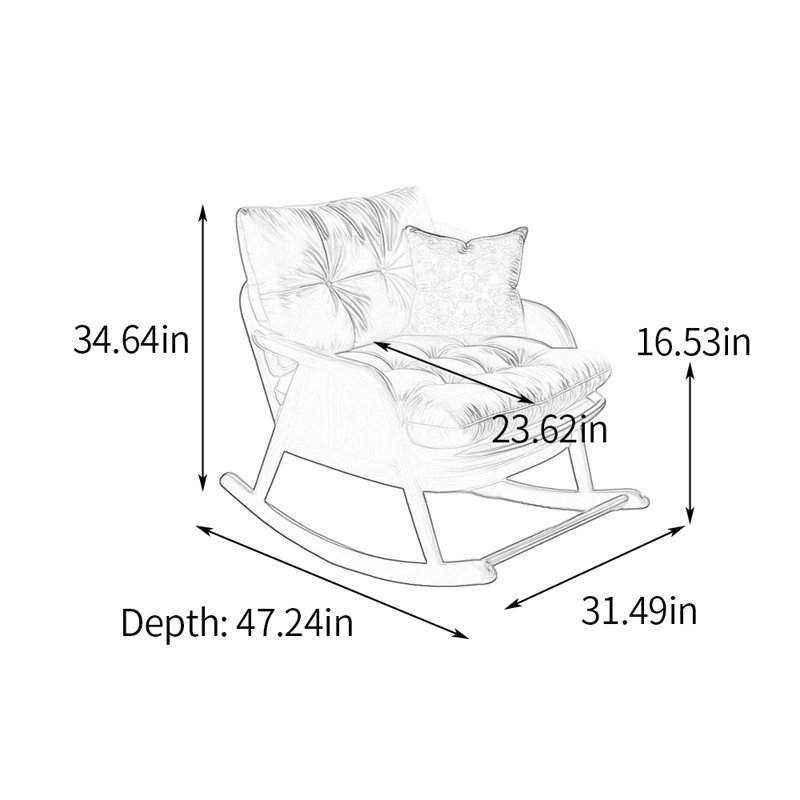 Chaise berçante simple en similicuir de salon