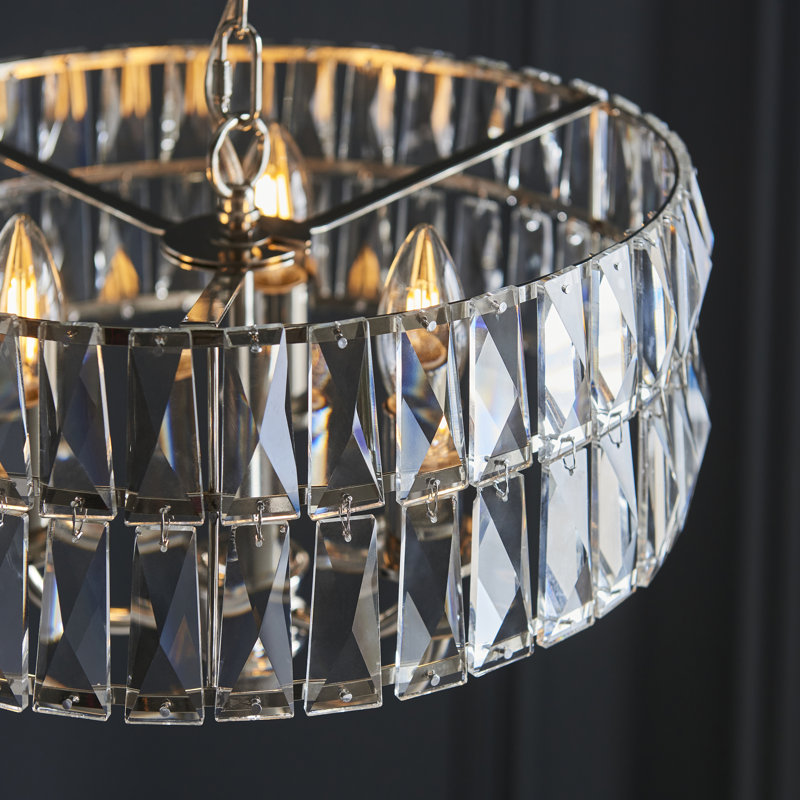 Yukon 3 - Light Drum Chandelier, Bright Nickel