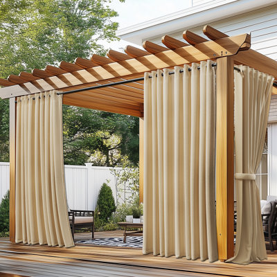1 Panel Waterproof Blackout Outdoor Curtains for Patio/Pergola/Porch