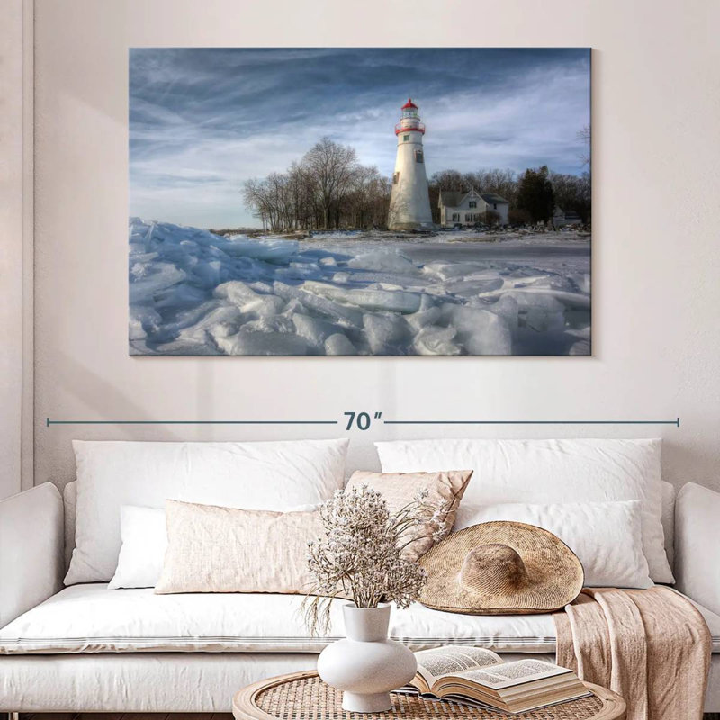 Winter at marblehead lighthouse Aletra, H 34 po x l 51 po