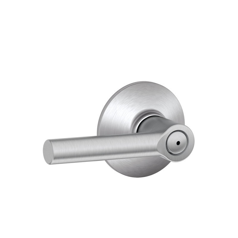 Broadway Privacy Door Lever with Rosette, Satin Chrome
