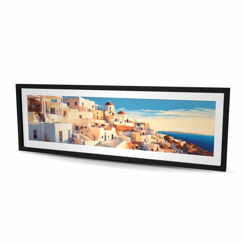 Evening Santorini - Coastal Bedroom, reproduction encadrée