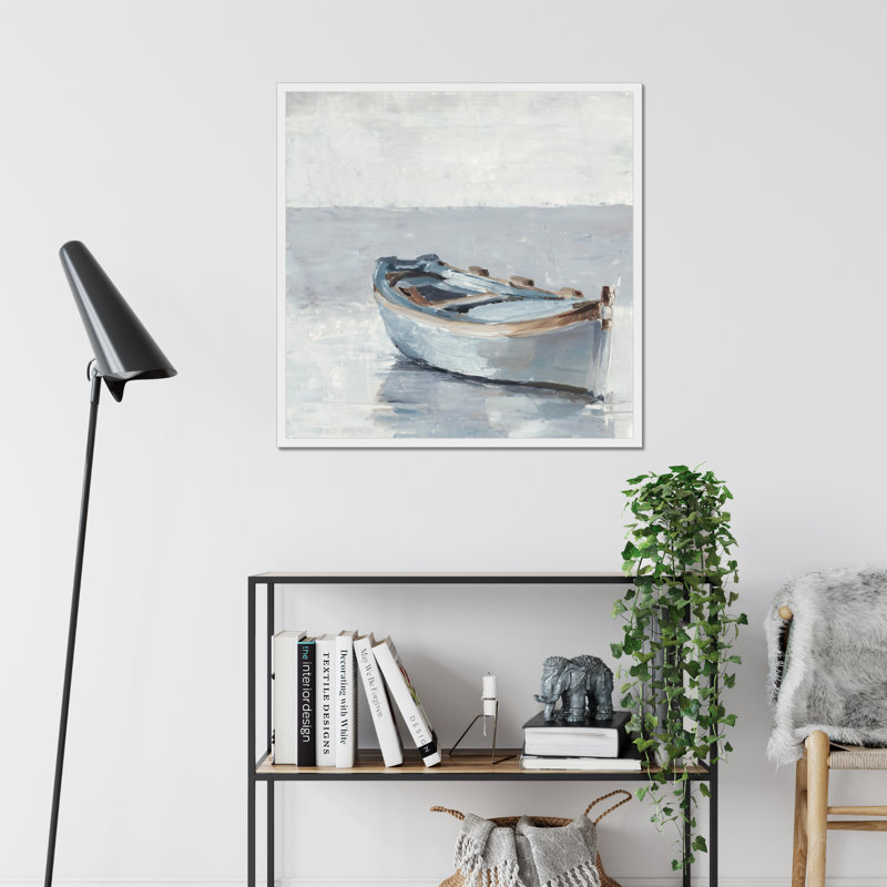 Reflected Horizon I by Ethan Harper - Painting, 95cm H x 95cm W, White Framed Paper Print