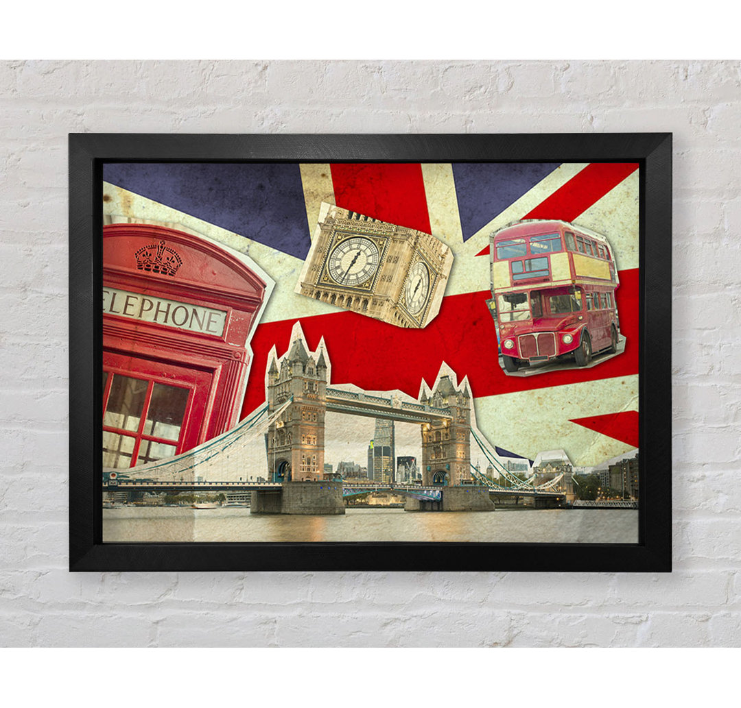 Union Jack London Icons - Einzelne Bilderrahmen Kunstdrucke