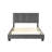 1Pc Platform Bed Velvet Upholstered Adjustable Height Headboard Button Tufted Solid Wood Bedroom Furniture-427770100