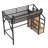 Twin XL Metal Loft Bed with Storage Stairs, Shelves & Built-in Wardrobe, LED Lights, USB Ports, Noise-Reduced, Natural Wood-1214764135-1214764155