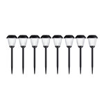 8 Solar Outdoor Lights - 16-Inch-Tall Stainless-Steel Stake Lights for Gardens, Walkways, Driveways, Landscapes, and Patios by Pure Garden
