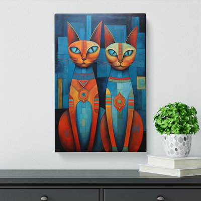 Egyptian Cat Orphism No.2 - Wrapped Canvas
