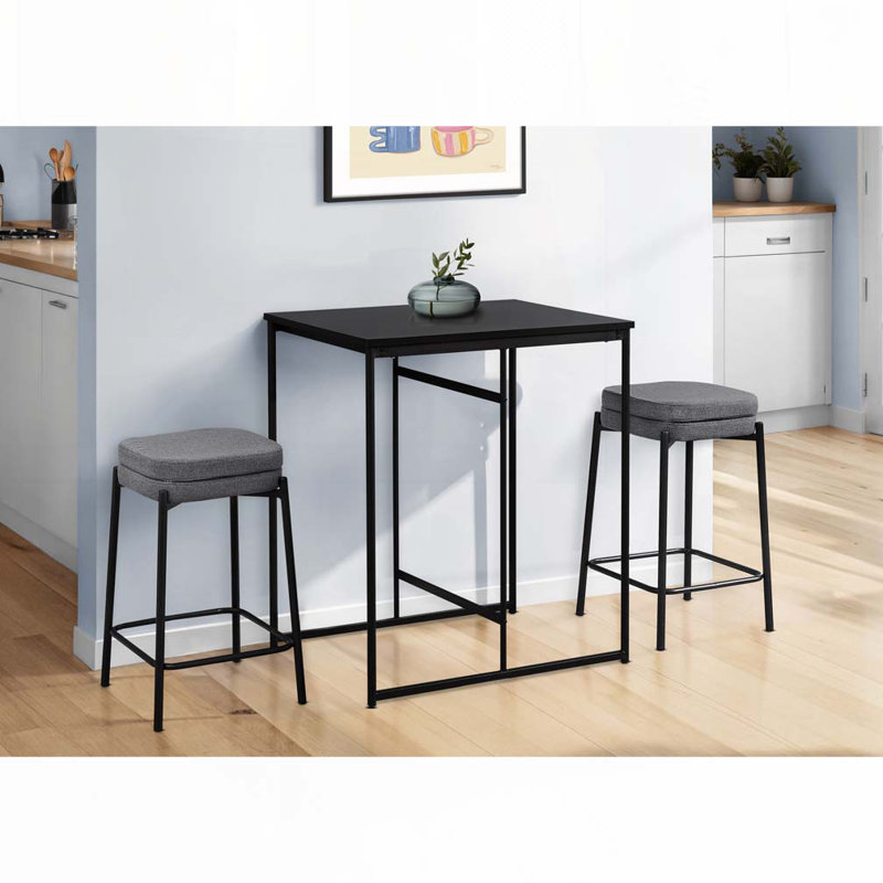 Barstool, Counter Height, Set Of 2,, Gray