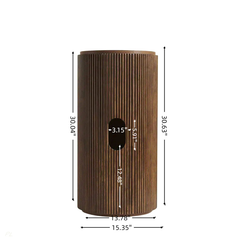 Cabinet cylindrique autoportant de 16 po seulement, sans robinet ni drain, couleur grain de bois noyer, Dark Walnut