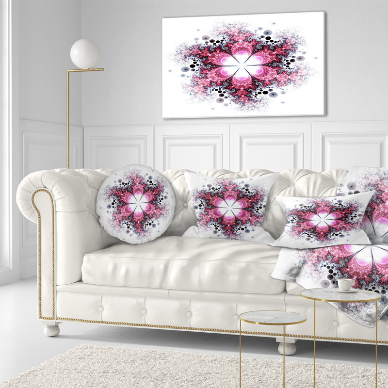 Motif de fleur violette fractale - coussin imprimé abstrait