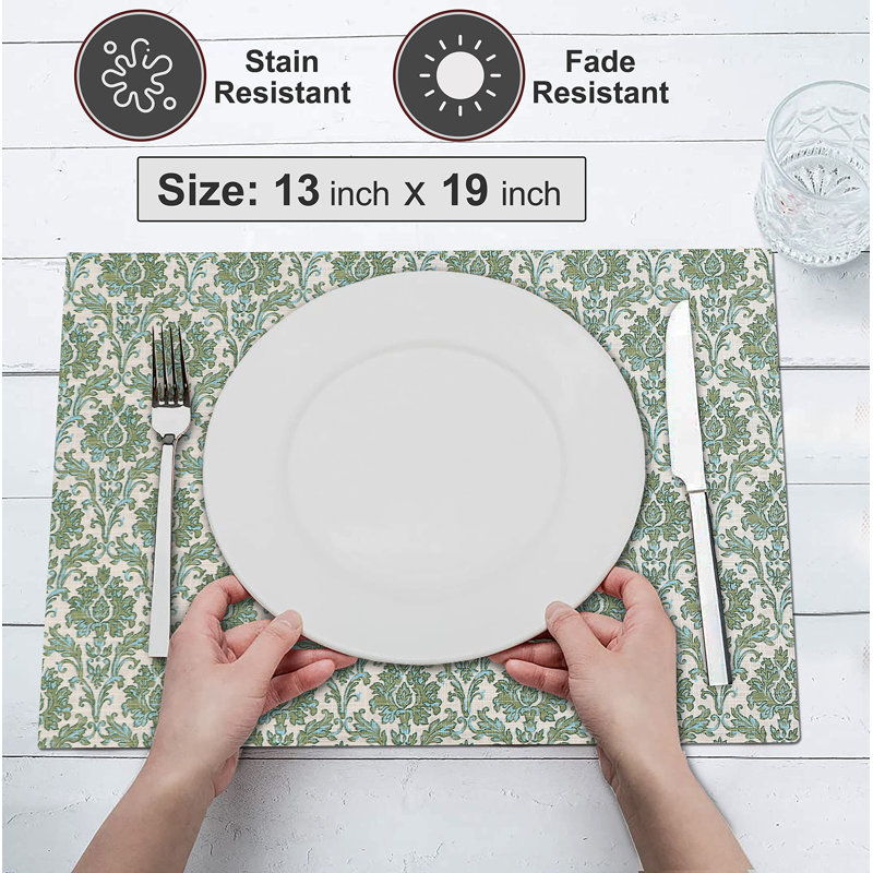 Off Toned Cotton Fall Pattern Dining Placemats Set of 6