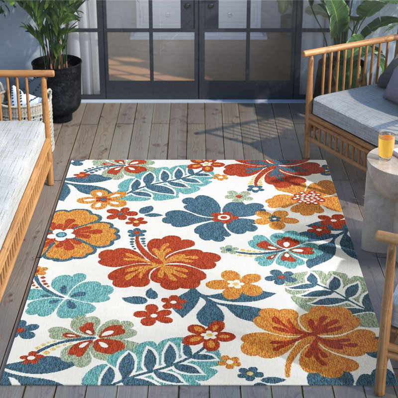Floral Indoor / Outdoor Area Rug, Rectangle 160 x 220cm