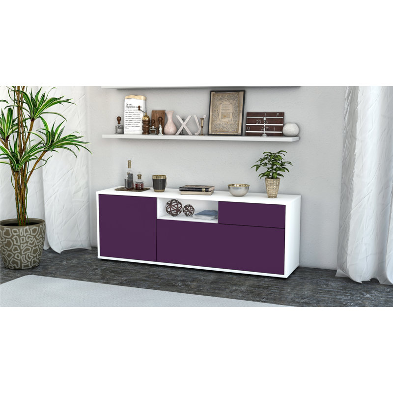 Wyckoff Unfinished TV Stand for TVs up to 60", Purple / Matte White