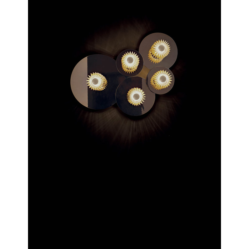 1 - Light Flush Mounted Sconce, 7.48" H x 7.48" x 6.97" D, Silver, Silver