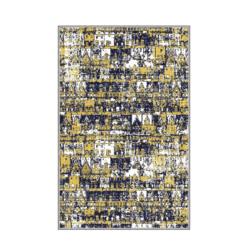 Stylish Woven Carpet (4 x 6 ft), 100% Polyester, 0.4 in Pile Height | Antibacterial, Non-Slip Underside | Machine Washable, 3D Digital Printing | Perfect for Living Room, Bedroom, and Home Decor