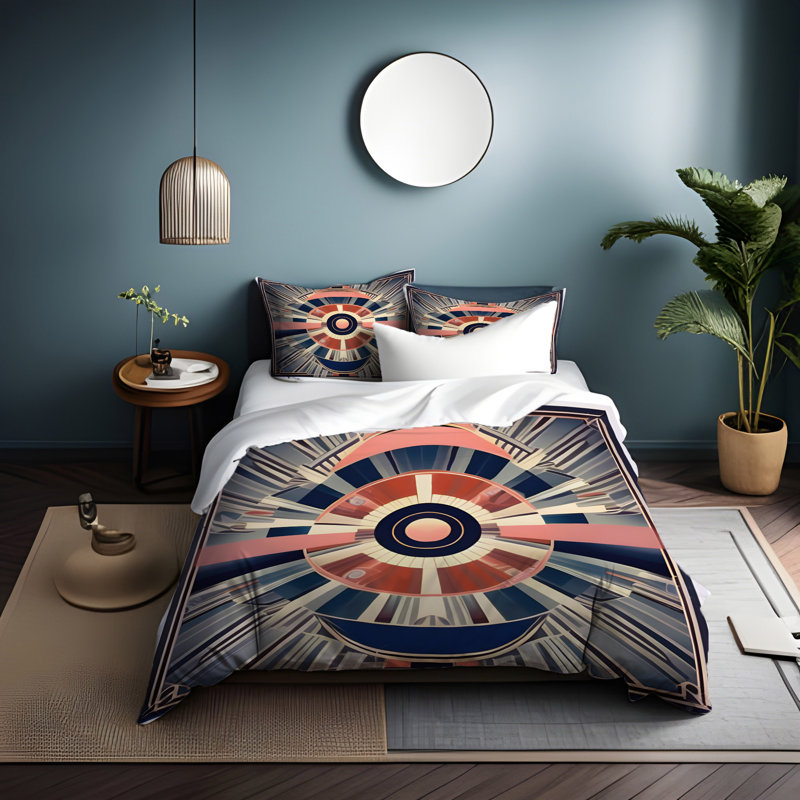 Polyester Abstract Duvet Cover, King Duvet Cover + 2 King Shams